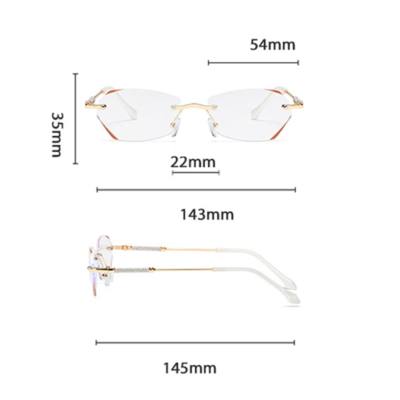 Modische randlose Anti-Blaulicht-Lesebrille