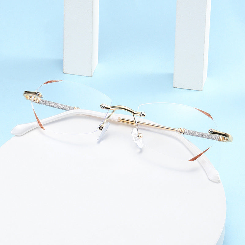 Modische randlose Anti-Blaulicht-Lesebrille