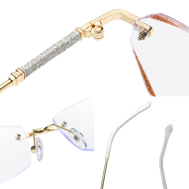 Modische randlose Anti-Blaulicht-Lesebrille