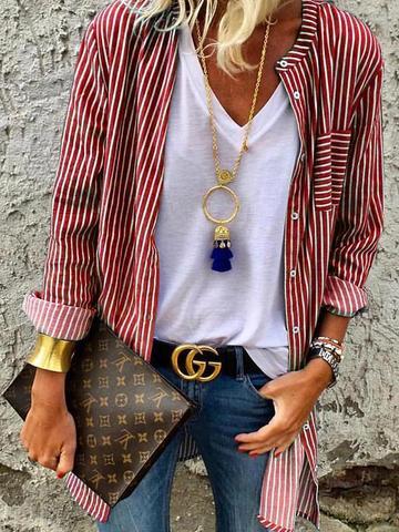 Gestreifte Logn Bluse