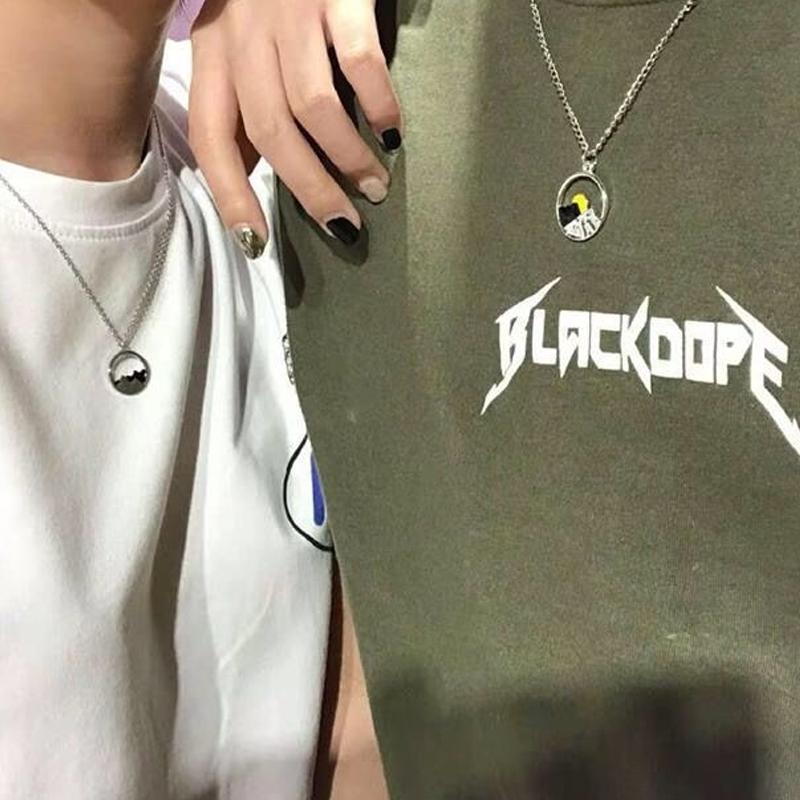 Sonnenaufgang und Sonnenuntergang Paar Halskette