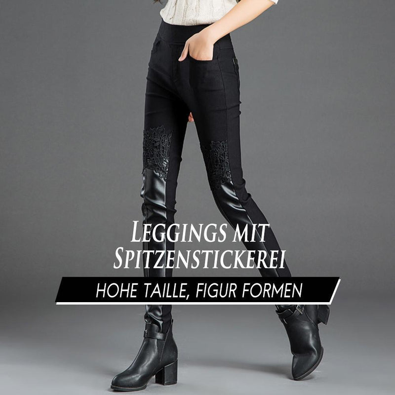 Leggings mit Spitzenstickerei
