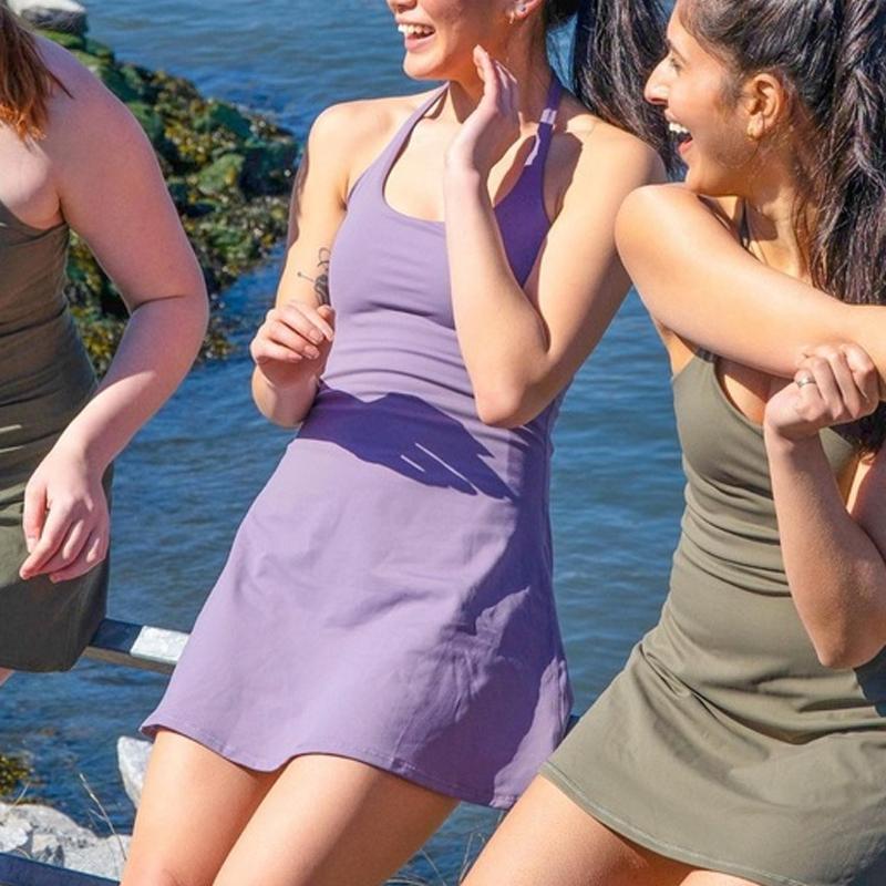 2-in-1 Ärmelloses Sport Tenniskleid Für Damen