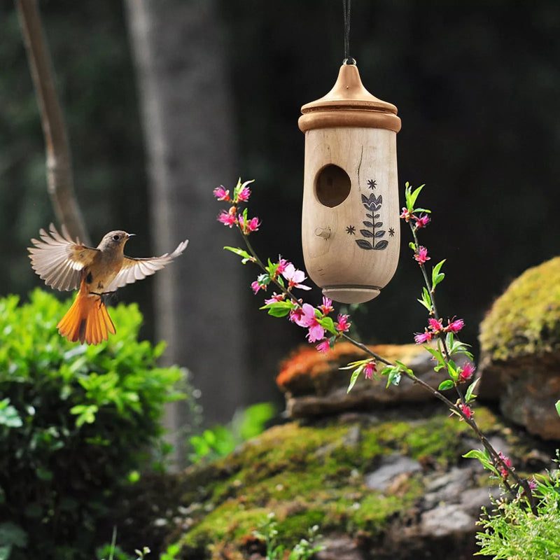 Hölzernes Kolibri-Haus - Geschenk für Naturliebhaber