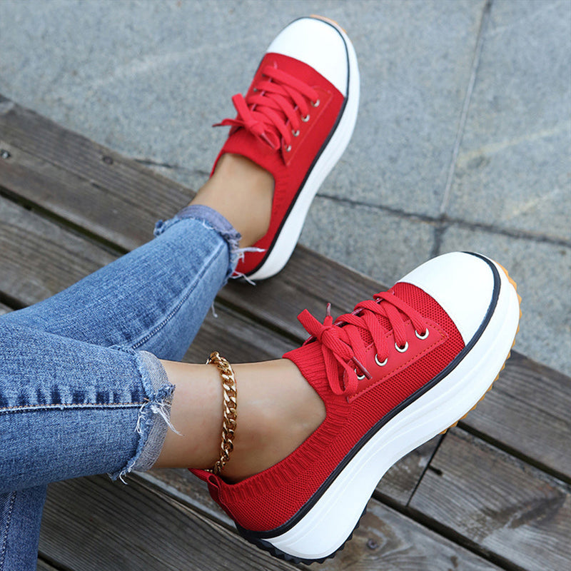 Damen atmungsaktive sportliche Schnürschuhe
