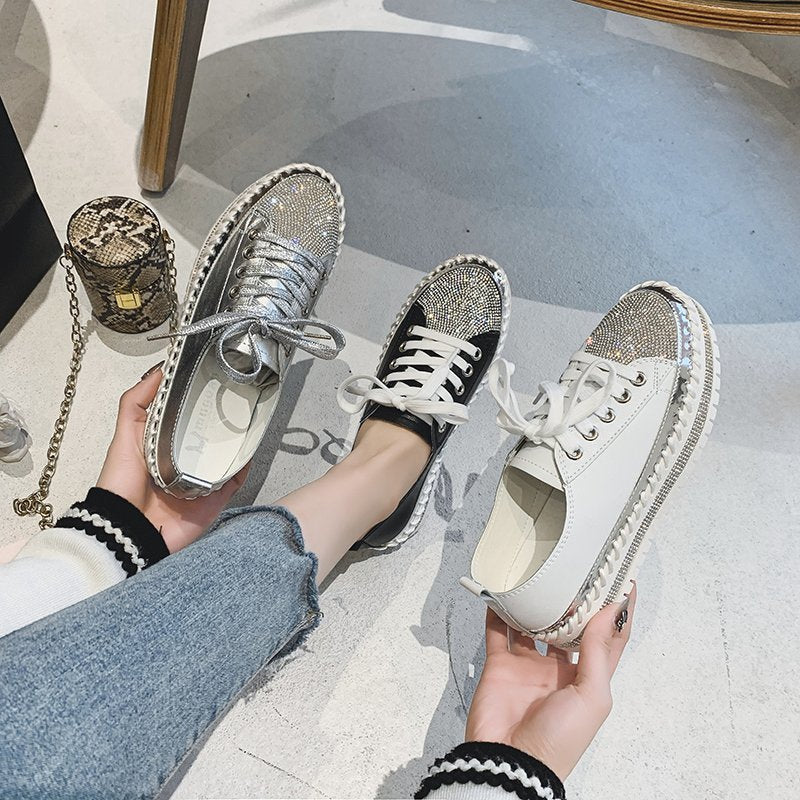 ✨✨SNEAKERS AUS DIAMOND SILVER LEDER🥰🥰