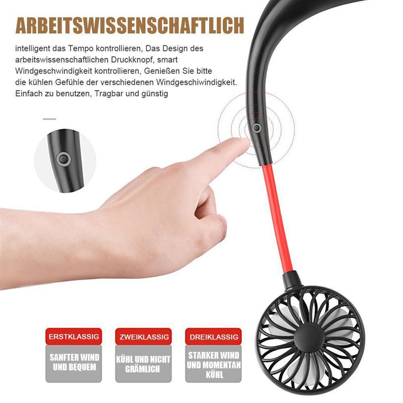 Wiederaufladbarer USB-Sportventilator mit LED-Licht