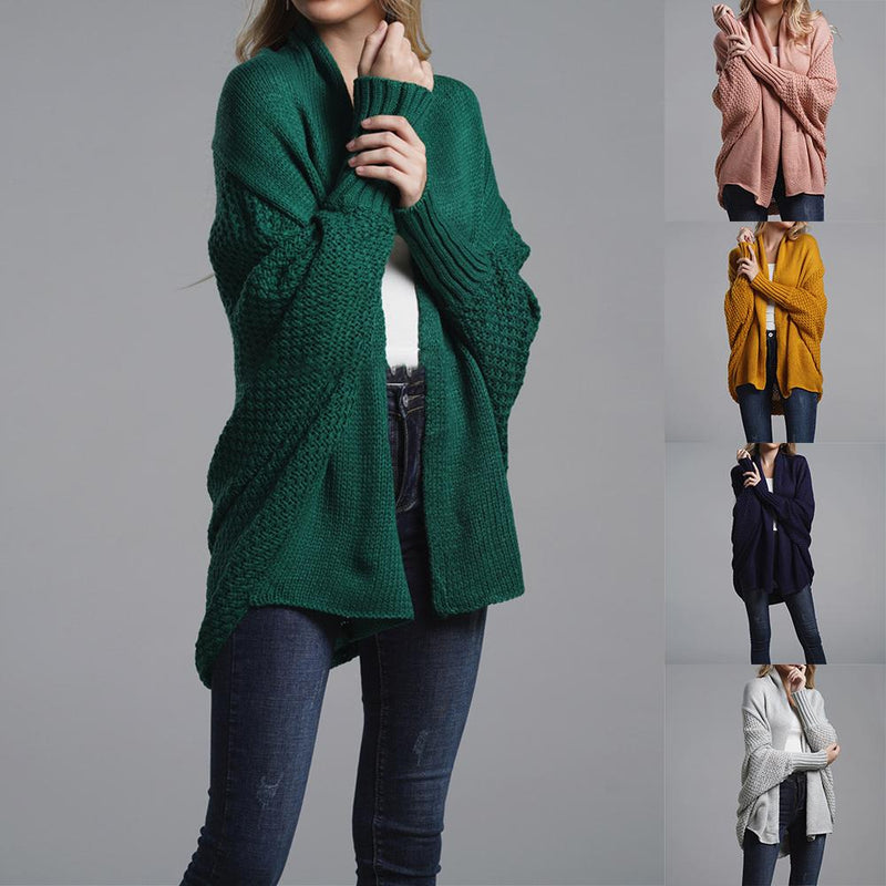 Neue lange Fledermausärmeln Strickjacke(Zehn Farben)