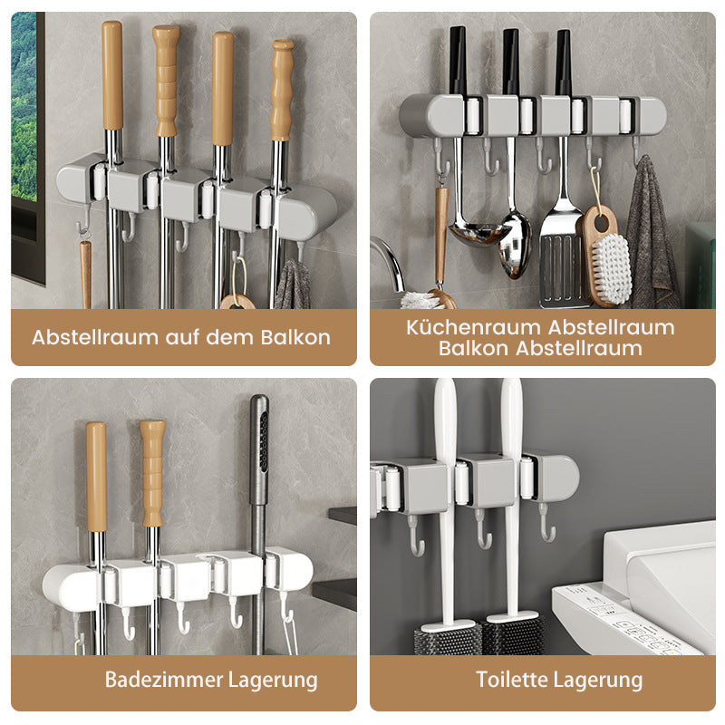 😮Multifunktionaler Mopphalter mit Haken👍