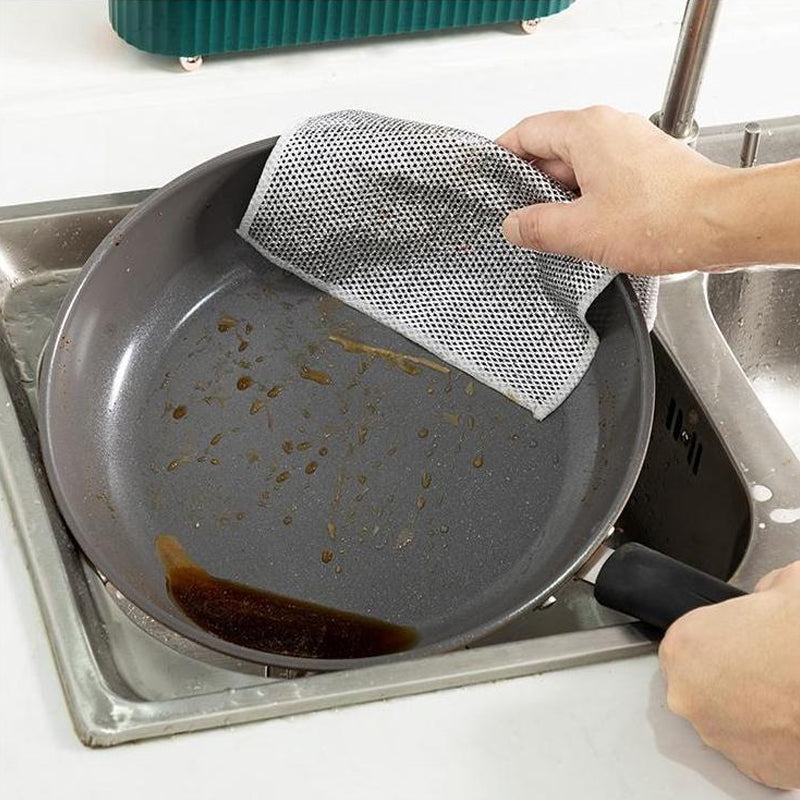 👍Mehrzweck-Geschirrspüllappen aus Draht für Nass und Trocken👍