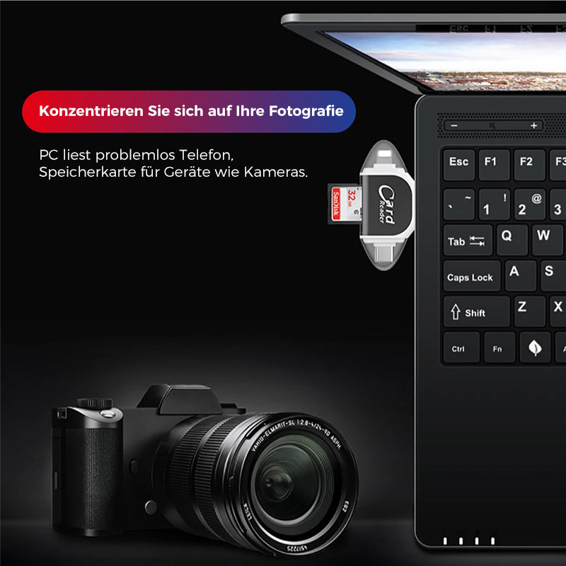 💗4-in-1-Universal-SD-TF-Kartenleser mit mehreren Anschlüssen💗
