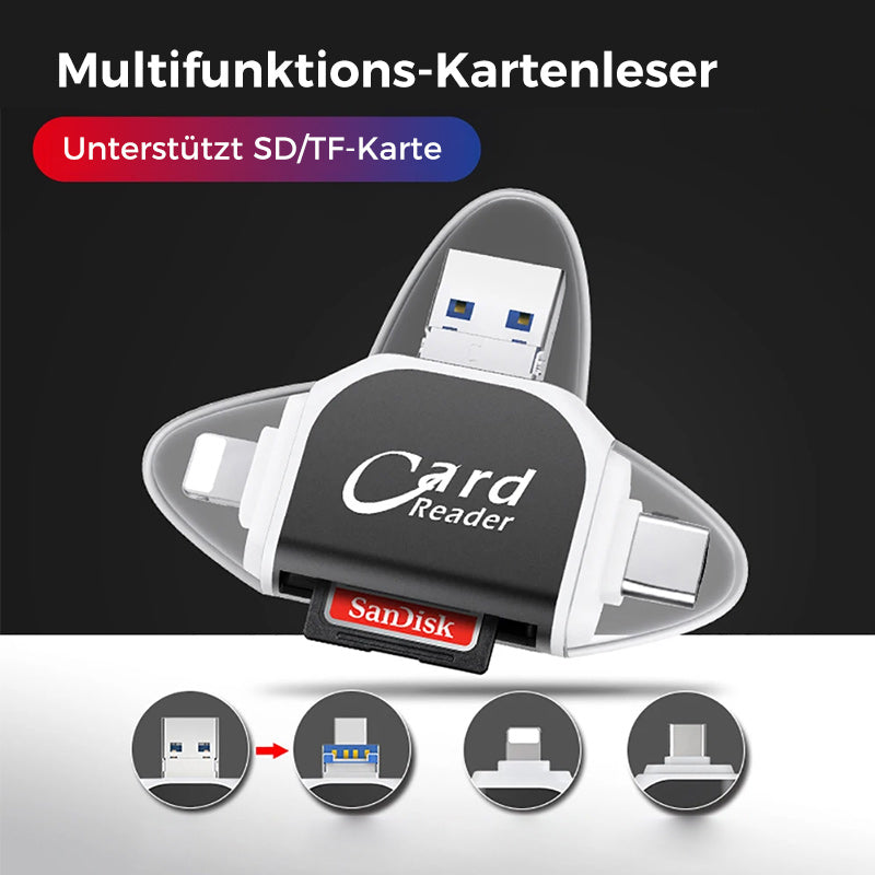 💗4-in-1-Universal-SD-TF-Kartenleser mit mehreren Anschlüssen💗