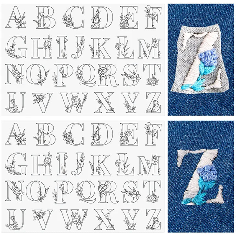 🍀Stickerei-bedrucktes Papierset