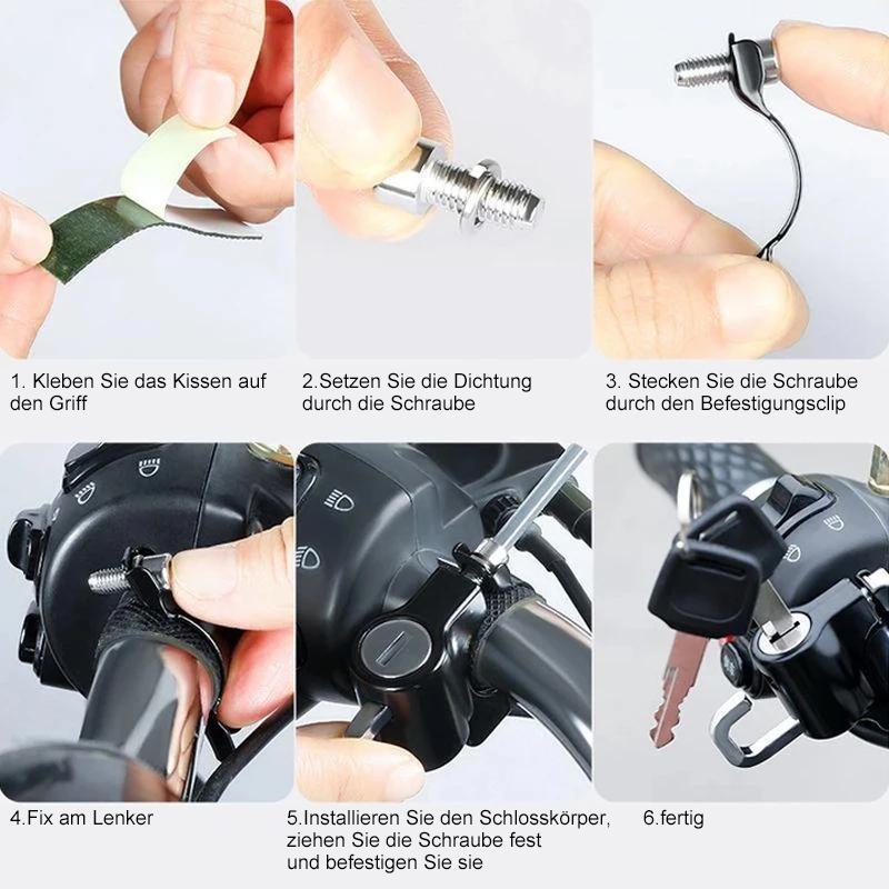 😮Multifunktionales Motorradhelmschloss👍