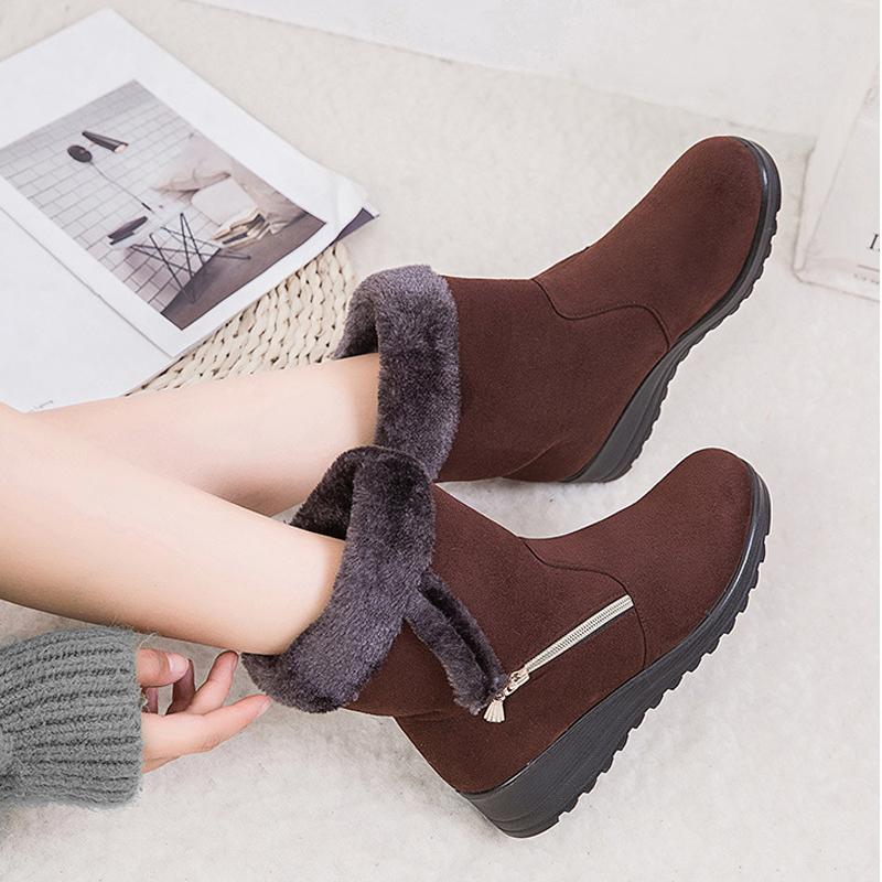 Damen Warme Winterstiefel