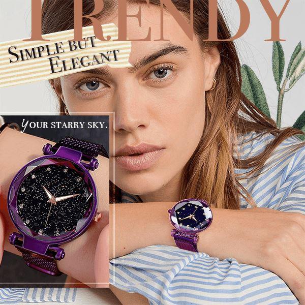 Wasserdichte Sternenhimmel Mädchen Armbanduhr