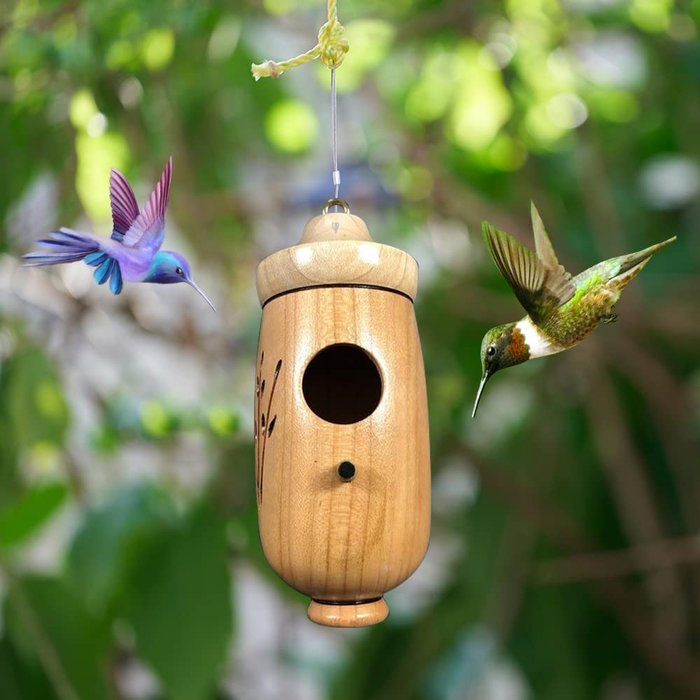Hölzernes Kolibri-Haus - Geschenk für Naturliebhaber