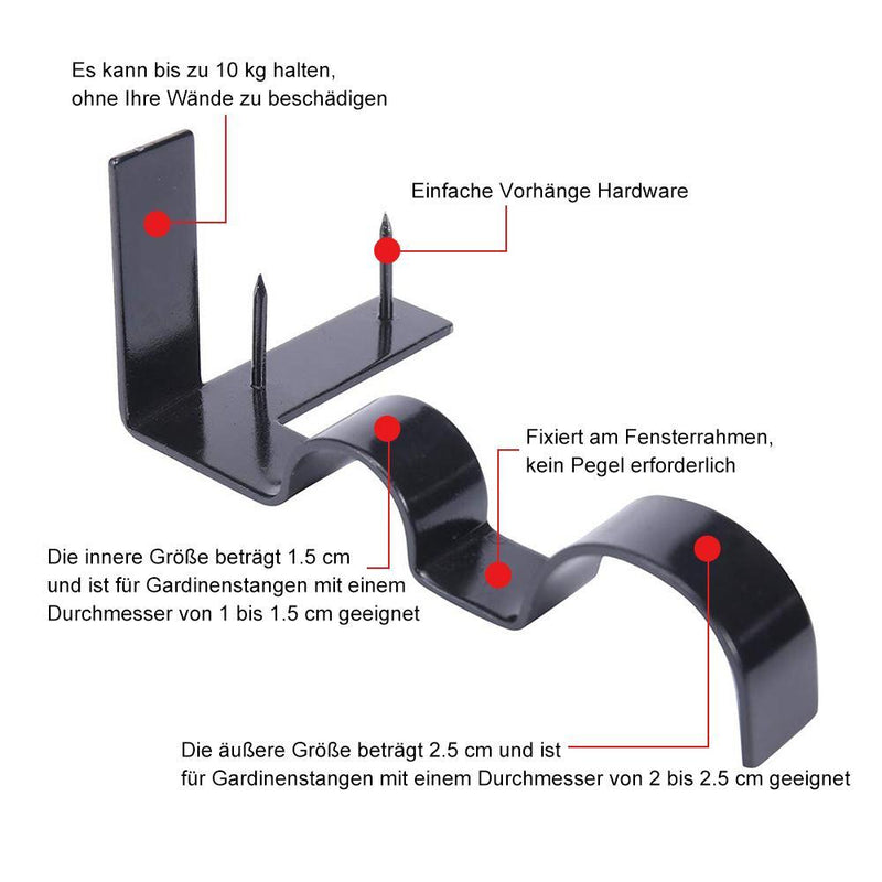 Universal Vorhangstangen Halterungen (2 Stück)