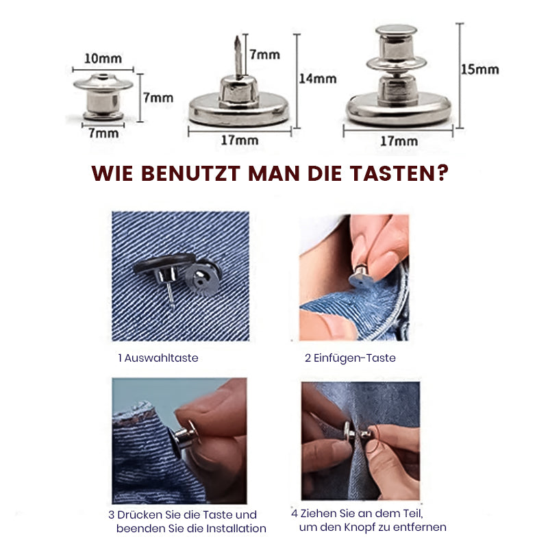 Abnehmbarer Jeansknopf Aus Metall