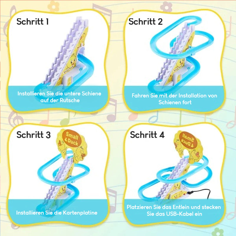 🌞Elektrische Enten Slide Track mit Licht und Musik🌞