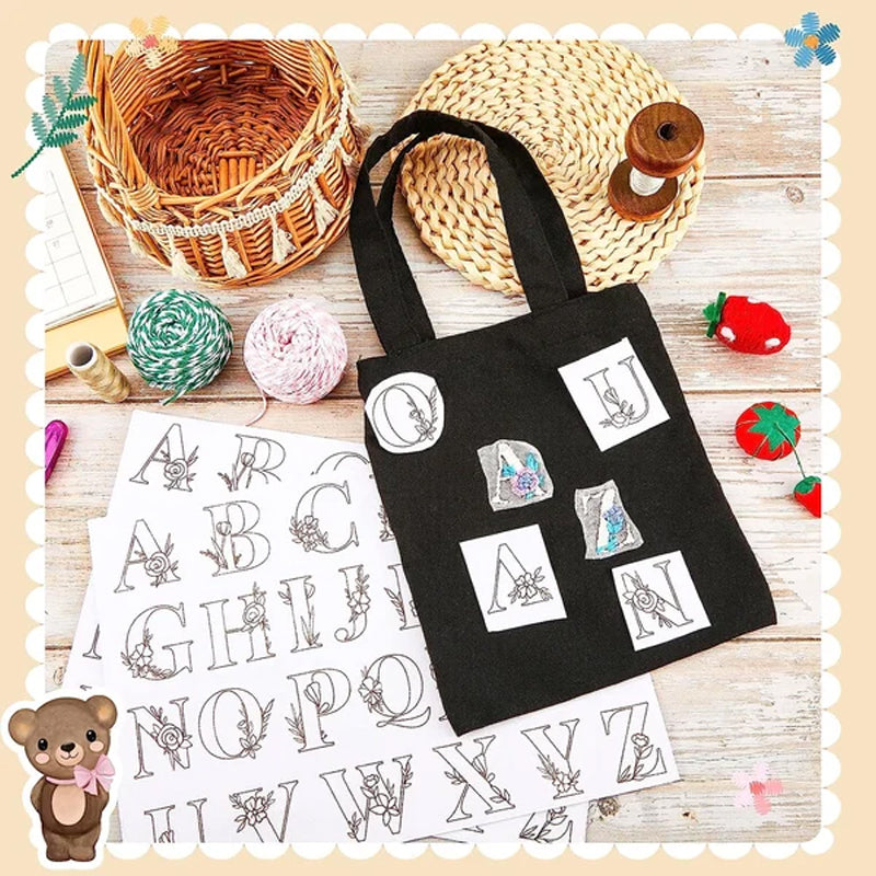 🍀Stickerei-bedrucktes Papierset