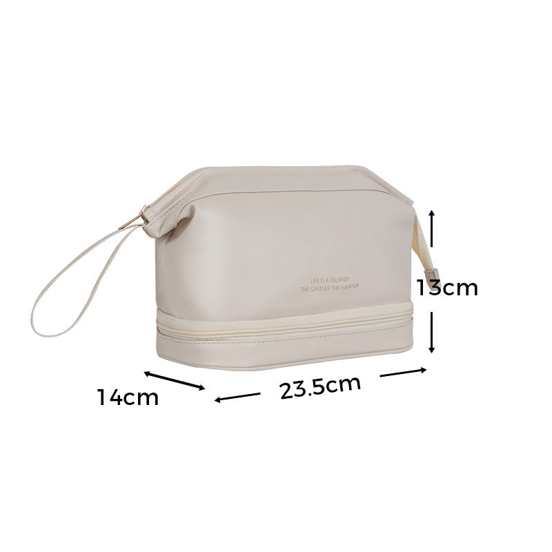 Tragbare Reisekosmetiktasche aus Leder