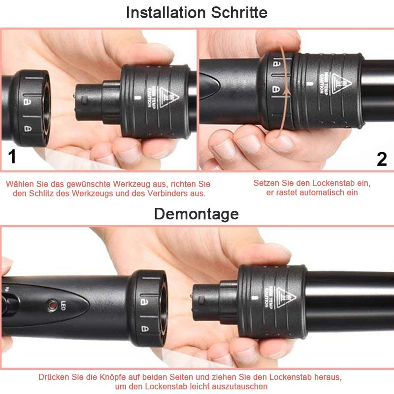 3 in 1 Keramik LED elektrischer Lockenstab