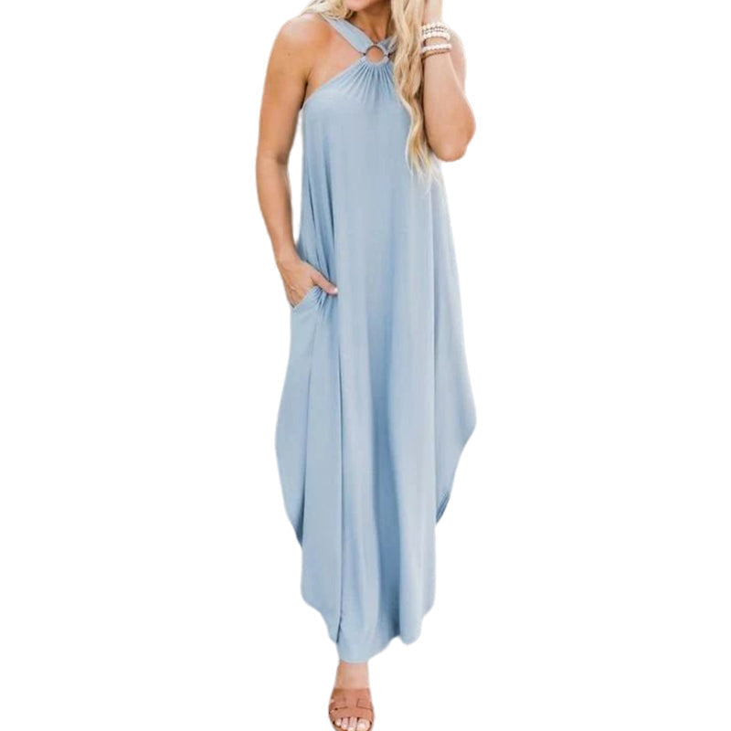 Damen langes Kleid mit Neckholder
