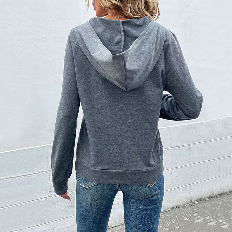 Kapuzen-Sweatshirt mit Knöpfen