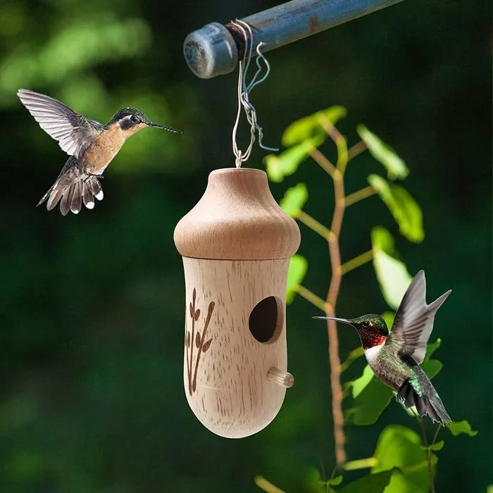 Hölzernes Kolibri-Haus - Geschenk für Naturliebhaber