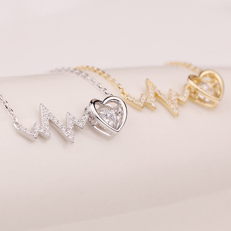 S925 EKG Liebe Herzschlag Halskette