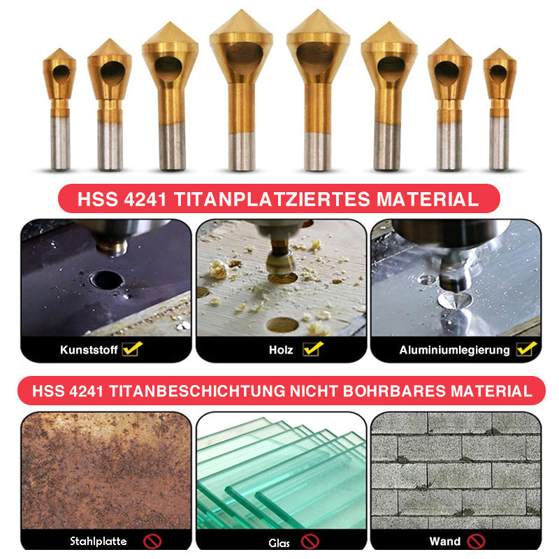 Schrägloch-Anfaswerkzeug (4 Stück)