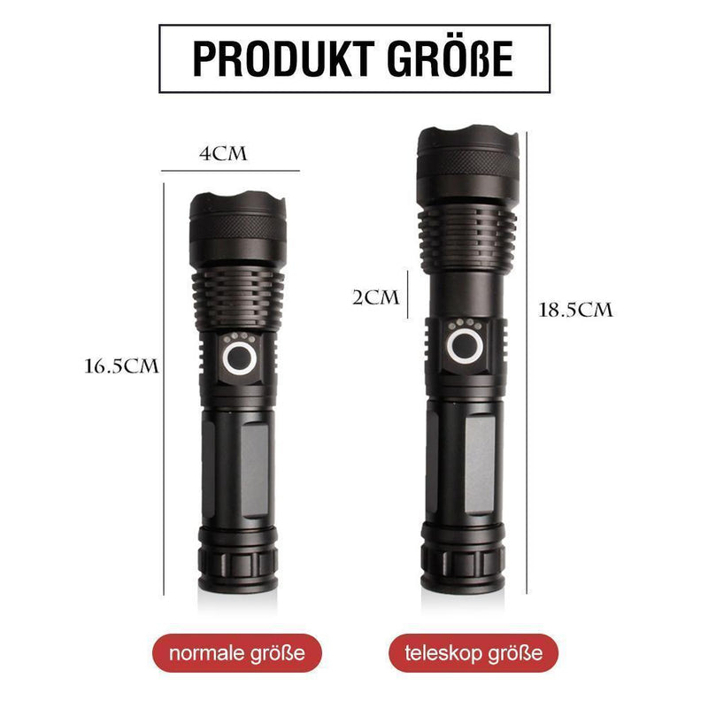 Superhelle und wasserdichte Militär-Taschenlampe mit Zoom