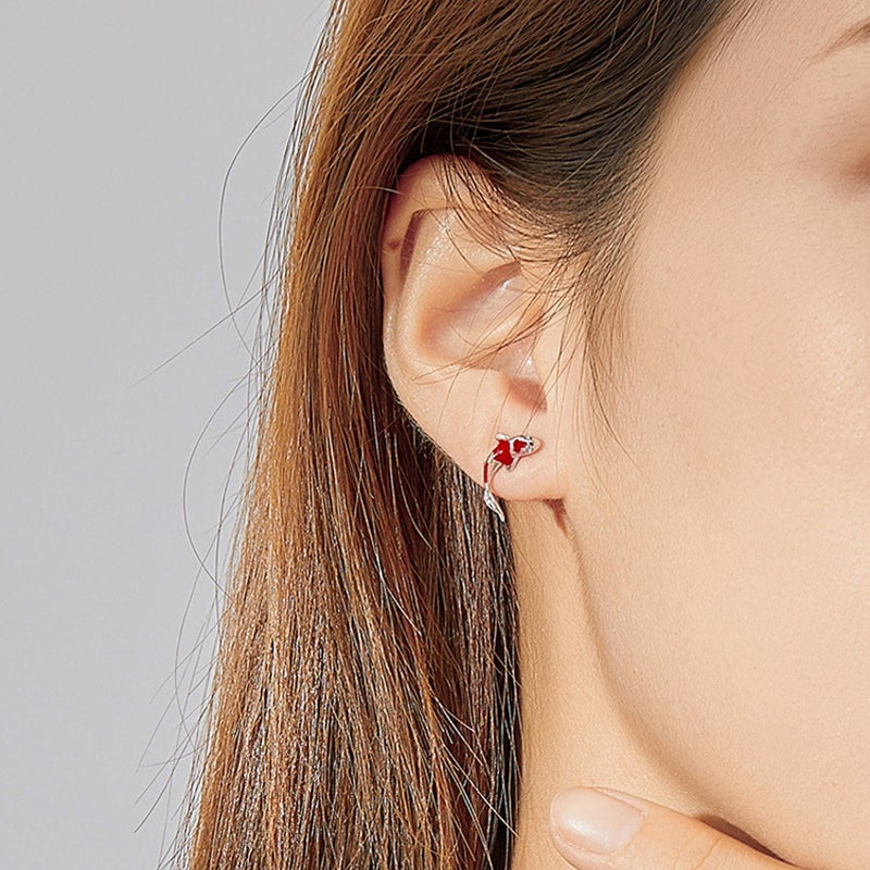 Glück Und Ausdauer - Rote Koi-Ohrringe