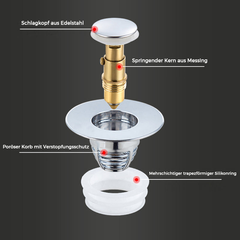 Universeller Abflussfilter aus Edelstahl für Waschbecken