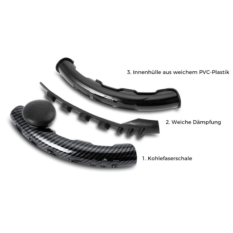Rutschfeste Lenkradabdeckung aus Kohlefaser