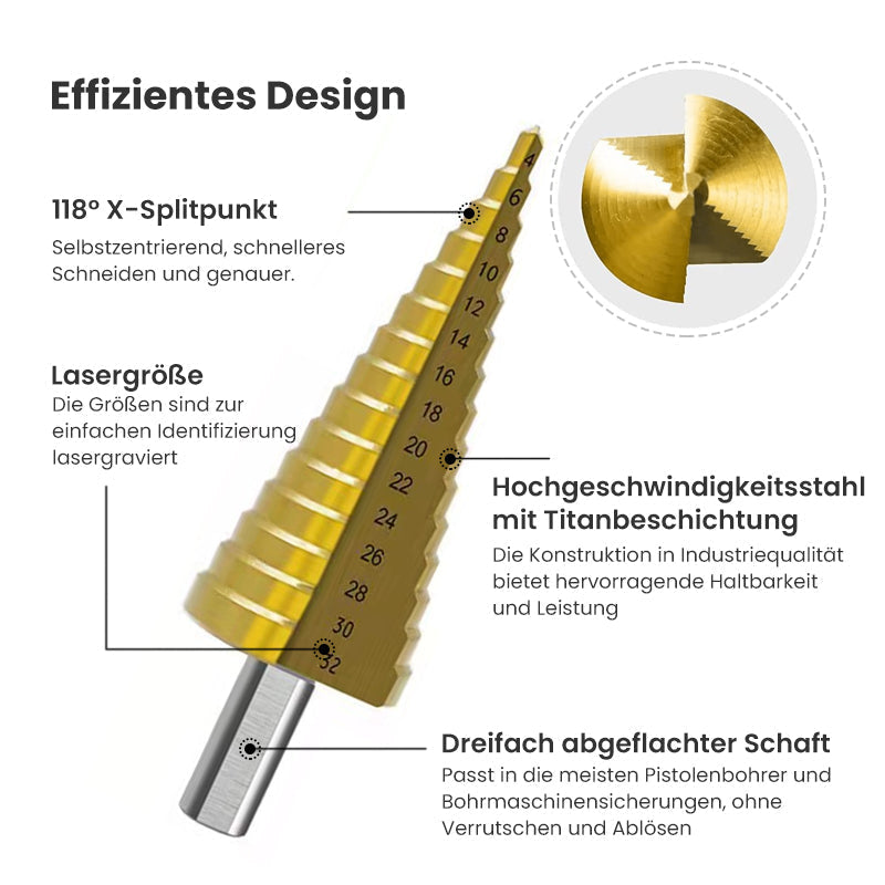 Stufenbohrer Nutsäge Bohrer Set (6 Stück)