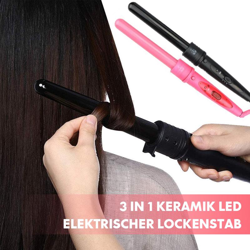 3 in 1 Keramik LED elektrischer Lockenstab