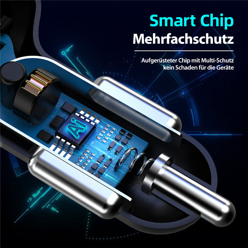 4-Anschluss-USB-Autoladegerät Schnellladung