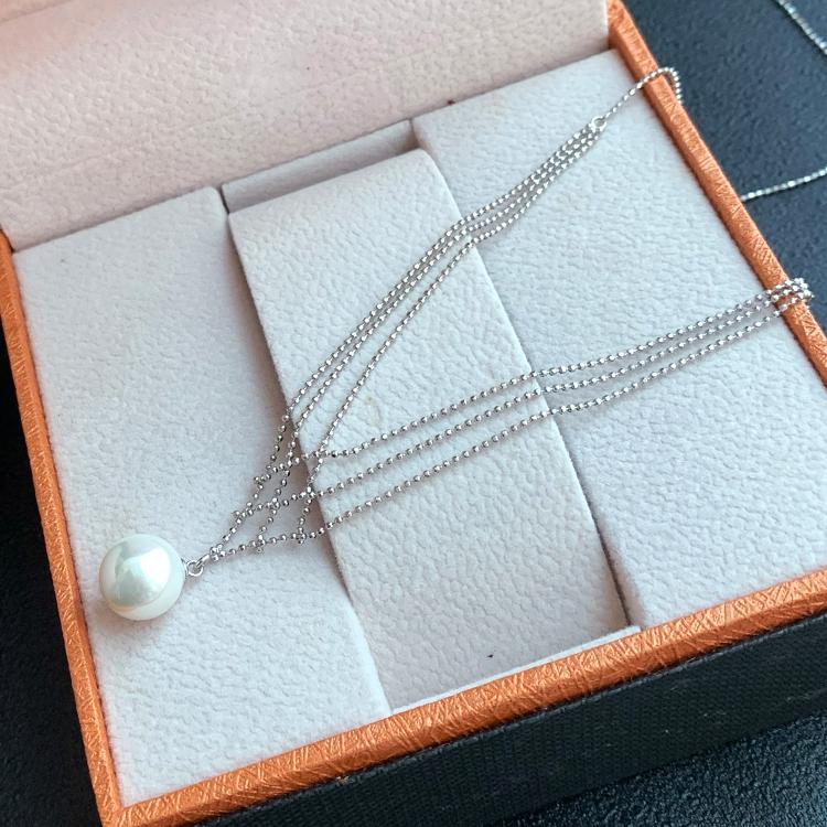 Meerjungfrau-Halskette Perlenanhänger Mehrschichtige Kette