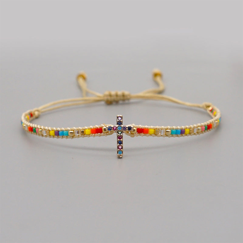 Buntes Vintages Kreuzarmband