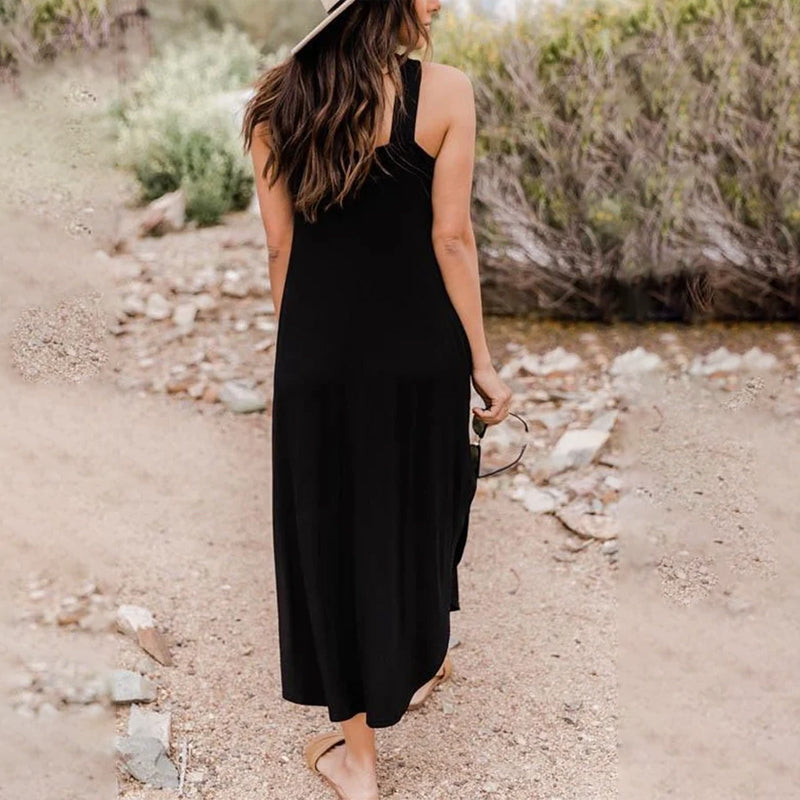 Damen langes Kleid mit Neckholder