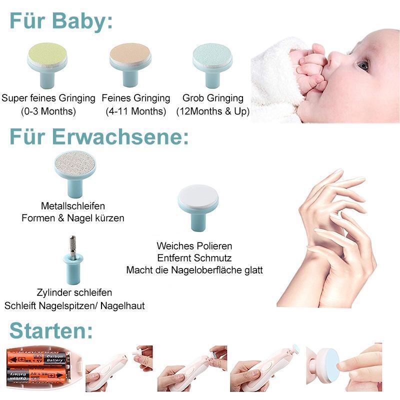 Elektrische Baby Nagelschneider Set mit LED-Licht Baby Nageltrimmer Elektrisch