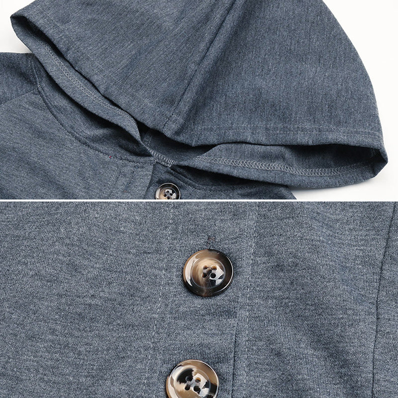Kapuzen-Sweatshirt mit Knöpfen