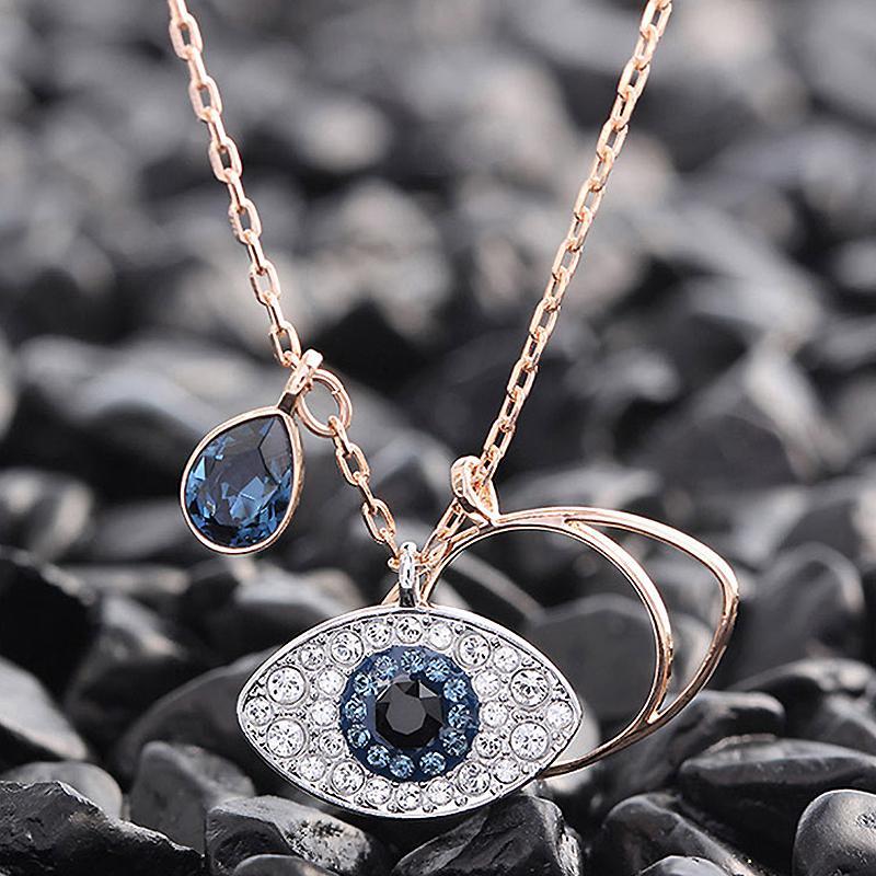 S925 Silberhalskette mit Teufelsauge  Inspiriert von Duo Evil Eye