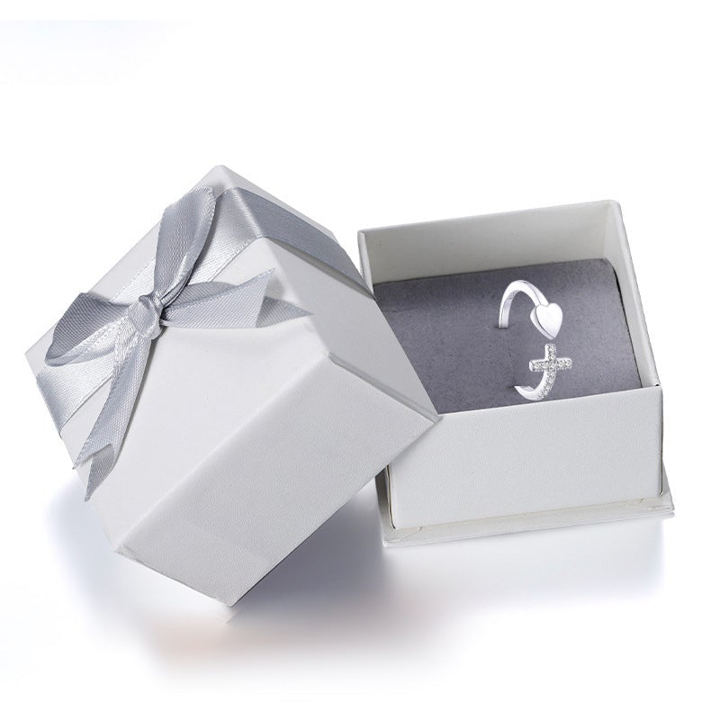 Kreuz & Herz Verstellbarer Ring