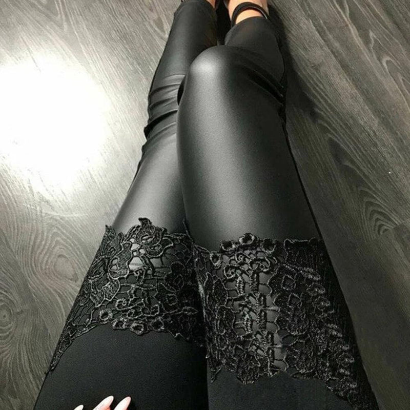 Leggings mit Spitzenstickerei