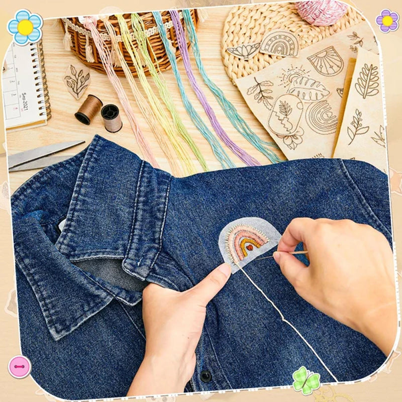 🍀Stickerei-bedrucktes Papierset