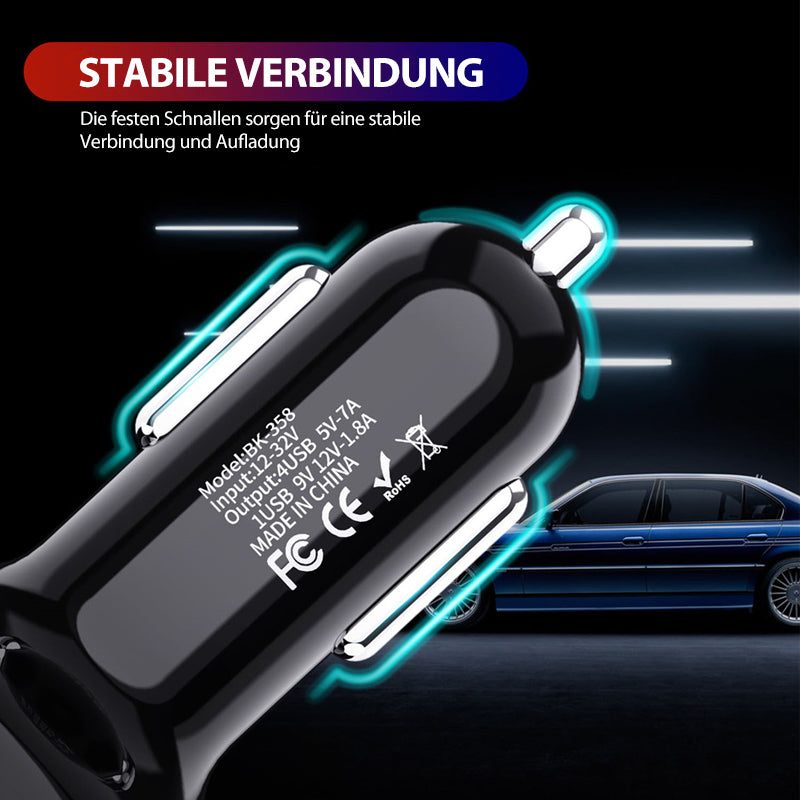 4-Anschluss-USB-Autoladegerät Schnellladung