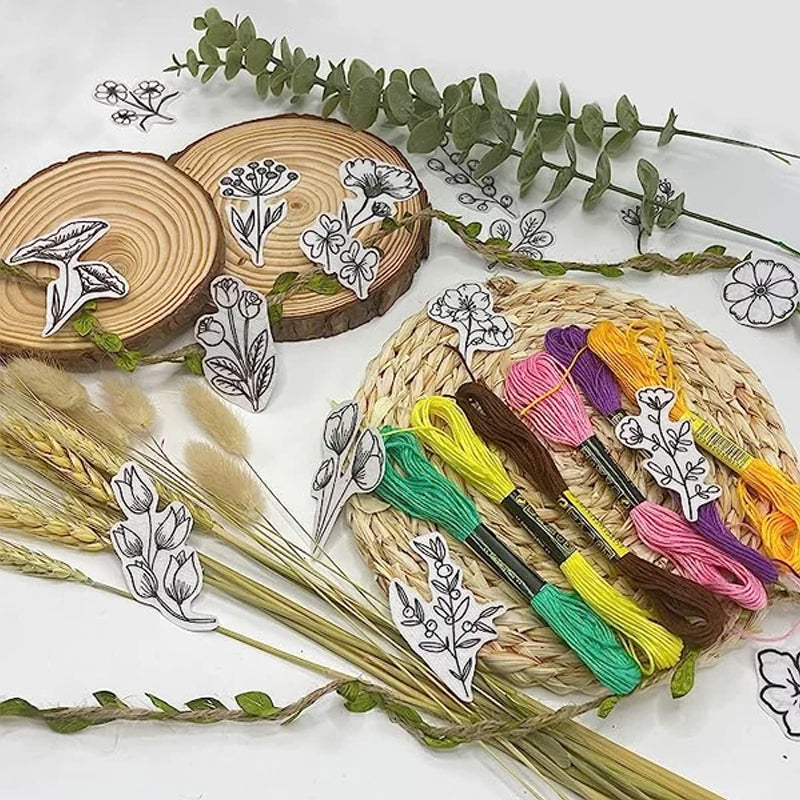 🍀Stickerei-bedrucktes Papierset